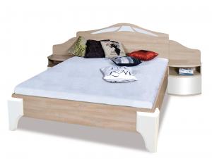 ROME manželská posteľ DL2-4 sonoma + biely lesk