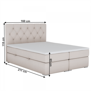 Boxspringová posteľ ESHLY béžová Tempo Kondela 160 x 200 cm