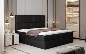 NABBI Ferine 145 čalúnená manželská posteľ s úložným priestorom čierna (Soft 11)