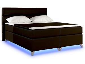 NABBI Avellino 180 čalúnená manželská posteľ s úložným priestorom tmavohnedá (Soft 66)
