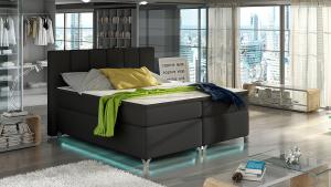 NABBI Barino 140 čalúnená manželská posteľ s úložným priestorom čierna (Soft 11) #1 small