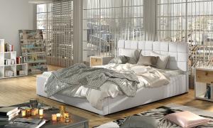 NABBI Galimo UP 160 čalúnená manželská posteľ s roštom biela #1 small