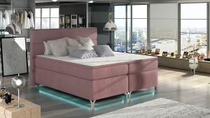 NABBI Avellino 160 čalúnená manželská posteľ s úložným priestorom ružová #1 small
