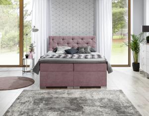 NABBI Beneto 140 čalúnená manželská posteľ s úložným priestorom tmavozelená #3 small