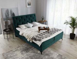 NABBI Lazio 160 čalúnená manželská posteľ s úložným priestorom béžová #2 small