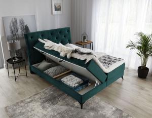 NABBI Lazio 160 čalúnená manželská posteľ s úložným priestorom béžová #3 small