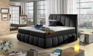 NABBI Vareso 140 čalúnená manželská posteľ s úložným priestorom čierna (Soft 11)