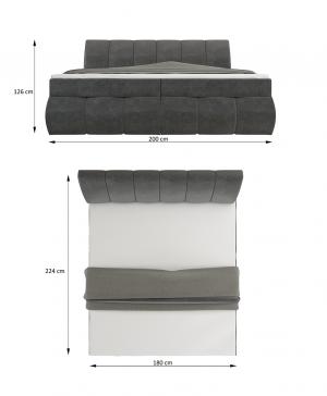 NABBI Vareso 140 čalúnená manželská posteľ s úložným priestorom čierna (Soft 11) #3 small