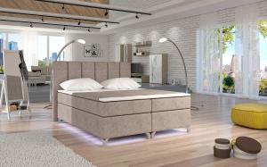 NABBI Barino 160 čalúnená manželská posteľ s úložným priestorom svetlohnedá #1 small