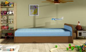 NABBI Pinerolo 80 P jednolôžková posteľ s úložným priestorom svetlomodrá #1 small