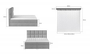 NABBI Grosio 165 čalúnená manželská posteľ s úložným priestorom sivá (Berlin 01) #3 small