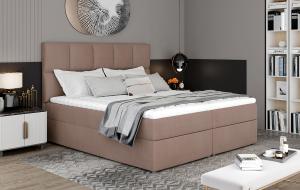 NABBI Grosio 145 čalúnená manželská posteľ s úložným priestorom hnedá