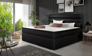 NABBI Spezia 140 čalúnená manželská posteľ s úložným priestorom čierna (Soft 11)