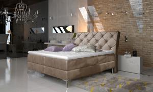 NABBI Amika 180 čalúnená manželská posteľ s úložným priestorom hnedá