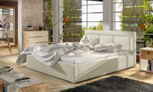 NABBI Branco UP 180 čalúnená manželská posteľ s roštom béžová