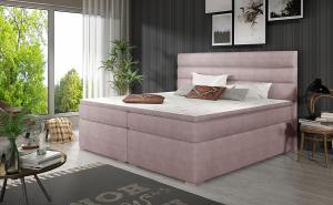 NABBI Spezia 160 čalúnená manželská posteľ s úložným priestorom ružová