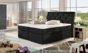 NABBI Beneto 160 čalúnená manželská posteľ s úložným priestorom čierna (Sawana 14)