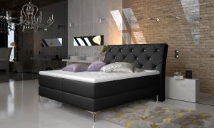 NABBI Amika 180 čalúnená manželská posteľ s úložným priestorom čierna (Soft 11)