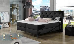 NABBI Lazio 180 čalúnená manželská posteľ s úložným priestorom čierna (Soft 11)