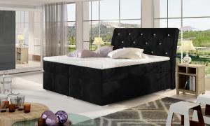 NABBI Beneto 160 čalúnená manželská posteľ s úložným priestorom čierna (Kronos 07)
