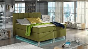NABBI Barino 140 čalúnená manželská posteľ s úložným priestorom zelená #1 small