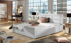 NABBI Rovigo UP 200 čalúnená manželská posteľ s roštom biela #1 small