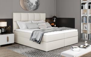 NABBI Grosio 165 čalúnená manželská posteľ s úložným priestorom béžová