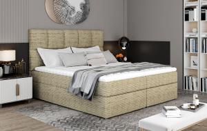 NABBI Grosio 145 čalúnená manželská posteľ s úložným priestorom cappuccino