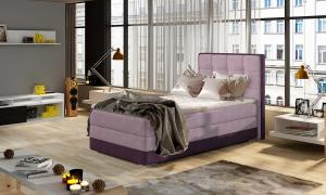 NABBI Alessandra 90 čalúnená jednolôžková posteľ ružová / fialová