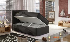 NABBI Rodrigo 90 čalúnená jednolôžková posteľ s úložným priestorom čierna (Soft 11) #3 small