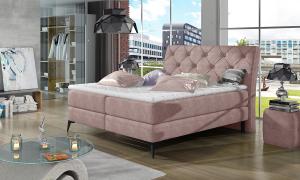 NABBI Lazio 160 čalúnená manželská posteľ s úložným priestorom ružová (Omega 91)
