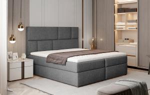 NABBI Ferine 145 čalúnená manželská posteľ s úložným priestorom sivá (Sawana 05)
