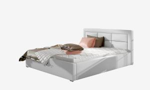 NABBI Rovigo UP 180 čalúnená manželská posteľ s roštom biela