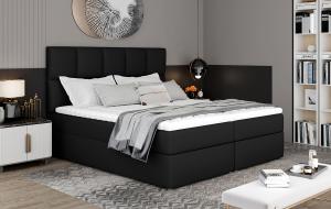 NABBI Grosio 185 čalúnená manželská posteľ s úložným priestorom čierna (Soft 11)