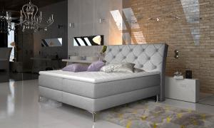 NABBI Amika 160 čalúnená manželská posteľ s úložným priestorom svetlosivá