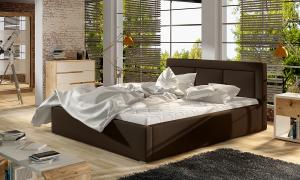 NABBI Branco UP 200 čalúnená manželská posteľ s roštom tmavohnedá (Soft 66)
