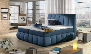NABBI Vareso 160 čalúnená manželská posteľ s úložným priestorom modrá (Orinoco 80)