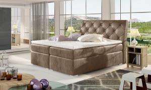 NABBI Beneto 160 čalúnená manželská posteľ s úložným priestorom hnedá