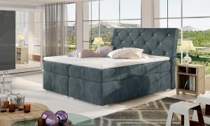 NABBI Beneto 160 čalúnená manželská posteľ s úložným priestorom tmavosivá (Paros 06)
