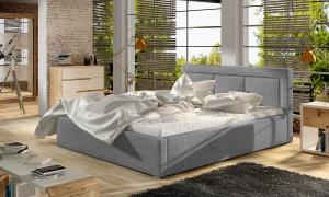 NABBI Branco 160 čalúnená manželská posteľ s roštom svetlosivá (Sawana 21)