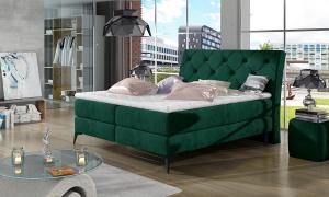 NABBI Lazio 160 čalúnená manželská posteľ s úložným priestorom tmavozelená #3 small
