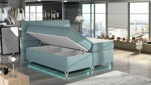 NABBI Avellino 180 čalúnená manželská posteľ s úložným priestorom sivá (Sawana 05) #2 small
