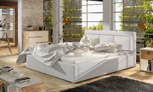 NABBI Branco UP 160 čalúnená manželská posteľ s roštom biela