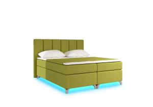 NABBI Barino 180 čalúnená manželská posteľ s úložným priestorom zelená