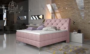 NABBI Amika 180 čalúnená manželská posteľ s úložným priestorom ružová (Omega 91)