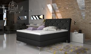 NABBI Amika 180 čalúnená manželská posteľ s úložným priestorom čierna (Sawana 14)