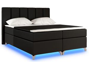 NABBI Barino 180 čalúnená manželská posteľ s úložným priestorom čierna (Soft 11)