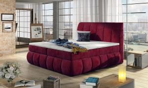 NABBI Vareso 160 čalúnená manželská posteľ s úložným priestorom bordová