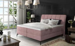 NABBI Altama 160 čalúnená manželská posteľ s úložným priestorom ružová