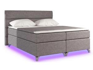 NABBI Avellino 140 čalúnená manželská posteľ s úložným priestorom svetlosivá